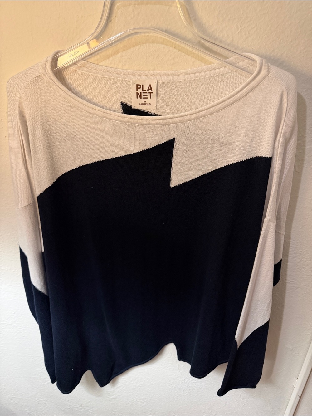 Planet by Lauren G Black & White Geometric Pullover